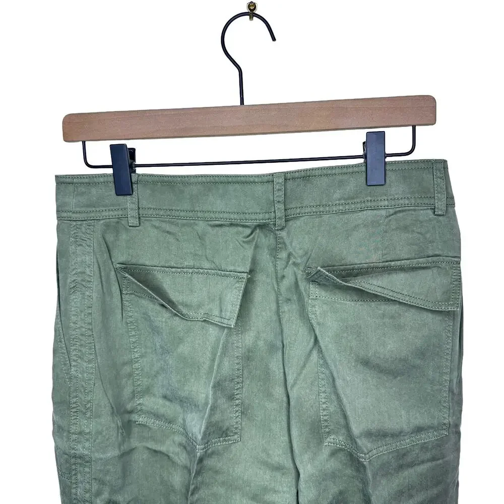 J.CREW Drapey viscose-blend twill pant size 6 General Surplus Green NWT